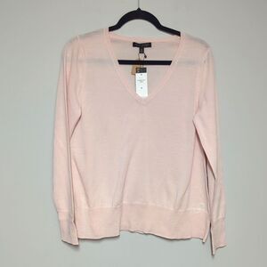 NWT Banana Republic Pink Wool V Neck Sweater
